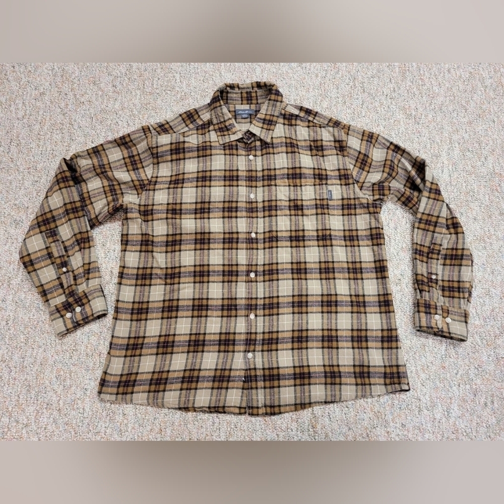 Eddie Bawer Fannel Men's Shirt in Brown and Tan